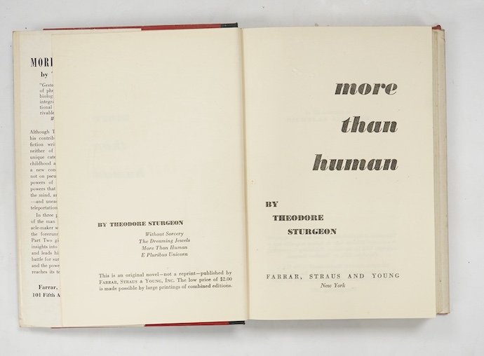 Sturgeon, Theodore - More Than Human, 1st edition, in unclipped d/j, Farrar, Straus & Young, New York, 1953